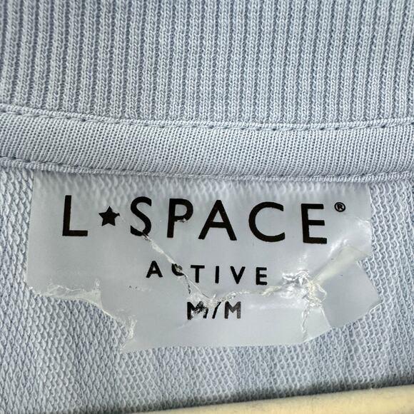 L Space Womens Half Court Pullover Long Sleeve Top Size M Ribbed Active Blue - Picture 3 of 7